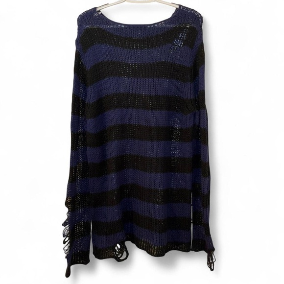 Killstar Black and Purple Striped Sweater - Picture 4 of 9